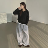 V-Neck Shirring Loose Fit Daily Knit