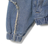 Mud damage denim hooded jacket