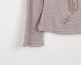 Compo Vintage Cross X Strap Deep V Neck Long Sleeve T-Shirt