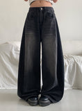 [Planning] Dazzle Side Pintuck Washing Denim Wide Pants