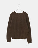 Deha Cable Henley Neck Button Long Sleeve Knit