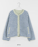 Deimi stripe fleece crop jumper