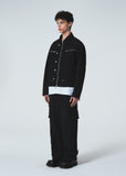 HEM BUTTON UTILITY CARGO NYLON PANTS
