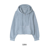 (UNISEX) Our Deki Semi-Crop Hooded Zip-Up Pigment ver