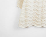 [MADE] Flute Ribbon Strap Punching Waves Knit One Piece