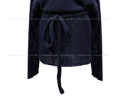 Vine Strap Off-Shoulder Two-Way Knit Scarf Set