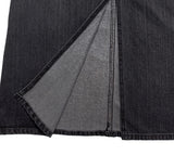 Luxe Black Wash Denim Long Skirt
