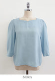 Meju Heart-Neck Three Quarter Sleeve Blouse