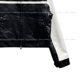 Peer One Track Crop Leather Jacket