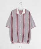 [unisex] Hookend Summer Stripe Short Sleeve Cardigan