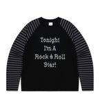 ROCK STAR RAGLAN STRIPE LS TEE