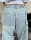 Denif Button Balloon Denim Pants