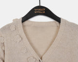 [Wool 10] Heylin Vintage Flower Cosage Knit Cardigan