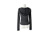Rhythm Diagonal Unbalanced Button Hood Long Sleeve T-shirt