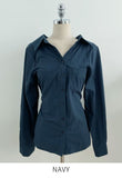 Cherno Open Collar Strap Shirt Blouse