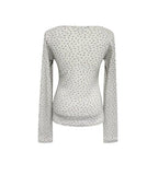 Titi Flower Deep U-Neck Long Sleeve