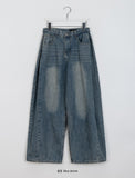 Kenshi Side Folding Washing Wide Denim Pants