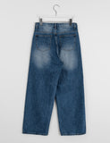 Sancony washing wide brushed denim pants