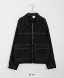 [unisex] Yume stitch incised cotton over jacket