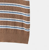 Bern Striped Collared Short Sleeve Knit