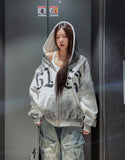 Bark Dirty Spray Two Way Hooded Zip-Up