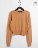Limon Ramswool Round Cropped Long Sleeve Knit