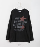 Sennove Star Lettering Layered Long Sleeve Tee