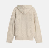 [wool30%] Woods Cable Two-Way Knit Hooded Zip-Up