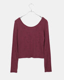 Mur Flower Pattern Round Neck Long Sleeve T-Shirt