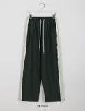 Shoeton track color matching banding wide pants