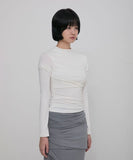 Asymmetrical Draped Mock Neck
