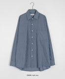 [unisex] Mashuko Stripe Pocket Over Shirt