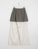 [BAONHAUS] Bionnet Check Layered Skirt Pants