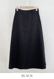 Tyne Cotton Two-Button Flare Long Skirt