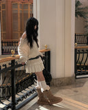 Sand Tiered Tweed Mini Skirt