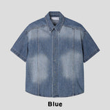 Cray Crop Short Sleeve Denim Shirt