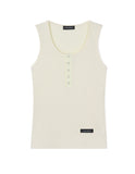 [LANARCH] Waffle Henley Neck Sleeveless