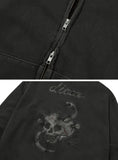 [2-WAY] Skull Web Pigment Hood Zip-Up