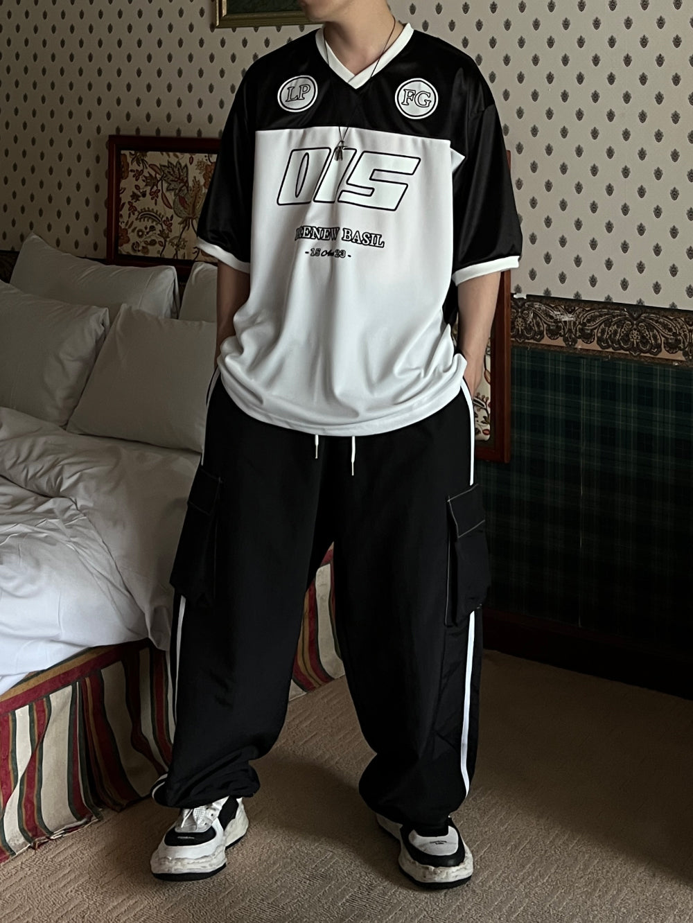 【KOOLOSET】Rugby Two-tone Hip-hop Tee KOOLOSET (クロゼット) - ラグビーツートンヒップホップTシャツ