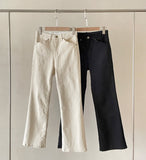 Berge semi straight fit banded cotton pants