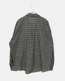 Timin check collar pocket loose fit long sleeve shirt