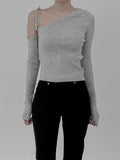 Aden One Shoulder Slit Knit