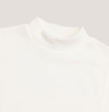 Cut line mock neck short sleeve T-shirt