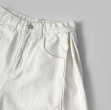 4-Season Hem Snap Long Wide Cotton Pants