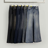 Washing Banding Heated Fabric Brushed Span Bootcut Denim Pants