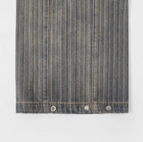 Stripe Folding Hem Snap Wide Denim Pants