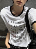 Crop Muscle Fit Ringer Archive T-shirt
