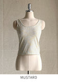 [Sleeveless  + Jacket set] Shuri Stripe Sleeveless Knit Linen Blouson Zip Up Jacket