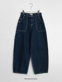 [OOTJ] Tonenki Brushed Stitch Denim Balloon Wide Pants