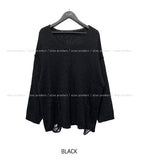 Elbow Damage V-neck Loose Fit Knitwear